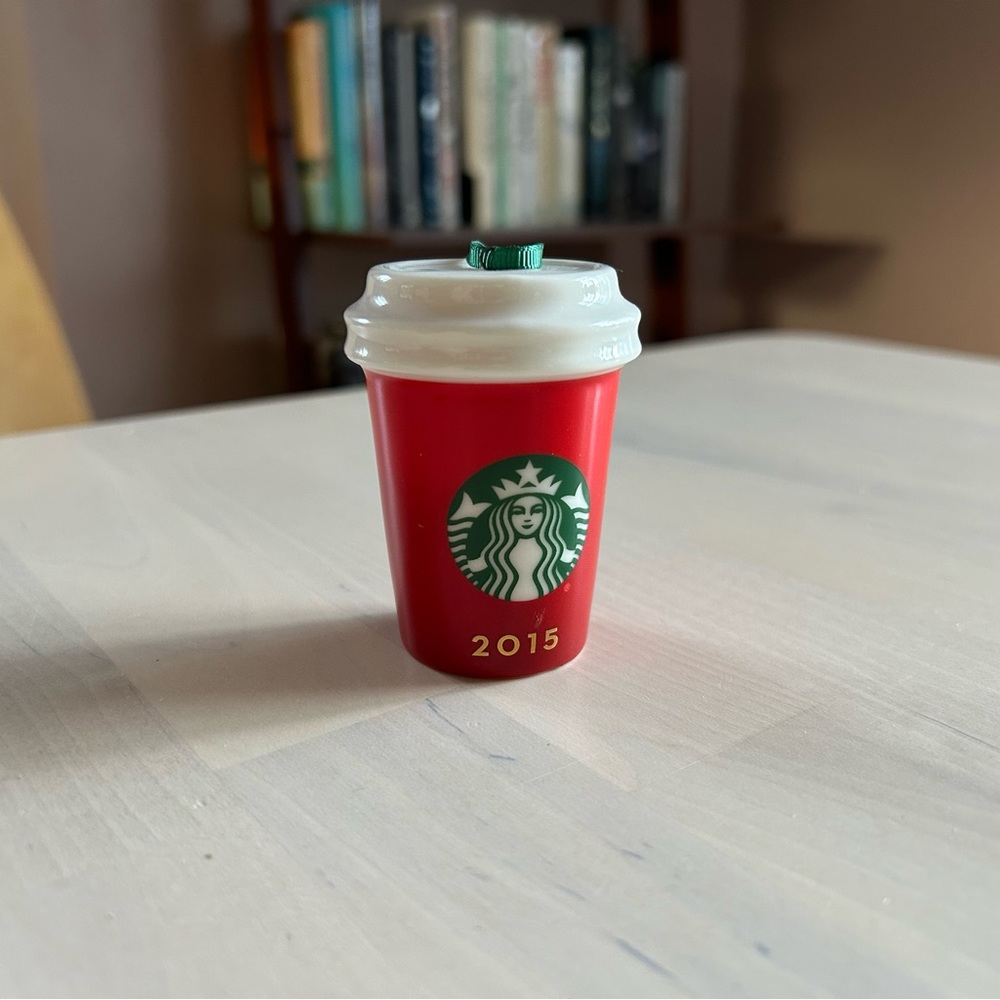 Starbucks Red Coffee Cup Holidays Ceramic Ornament - 2015